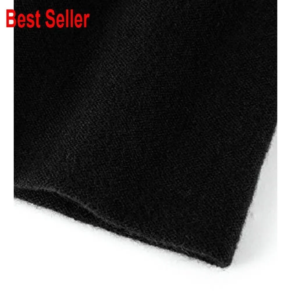 Double-Layered Merino Wool Beanie Ski Cap Winter Hat Unisex Classic